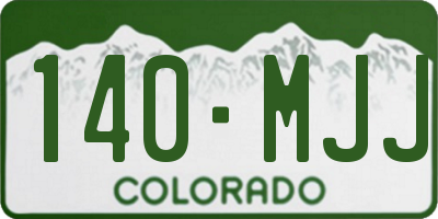 CO license plate 140MJJ
