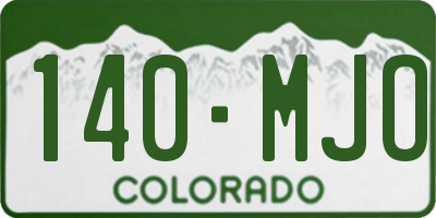 CO license plate 140MJO