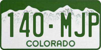 CO license plate 140MJP
