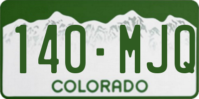 CO license plate 140MJQ