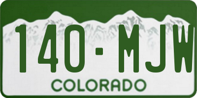 CO license plate 140MJW