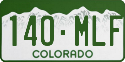 CO license plate 140MLF