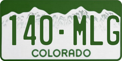 CO license plate 140MLG