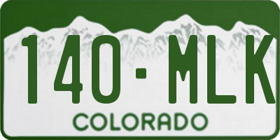 CO license plate 140MLK