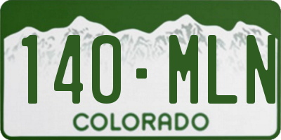CO license plate 140MLN