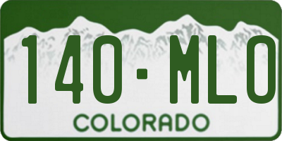 CO license plate 140MLO