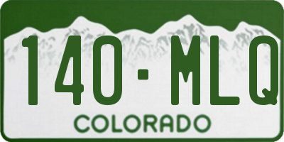 CO license plate 140MLQ