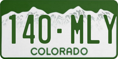 CO license plate 140MLY
