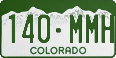 CO license plate 140MMH