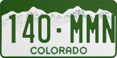 CO license plate 140MMN