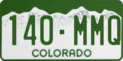 CO license plate 140MMQ