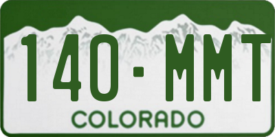 CO license plate 140MMT