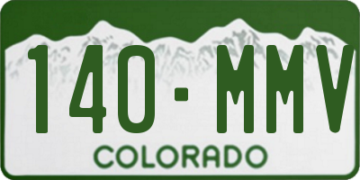 CO license plate 140MMV