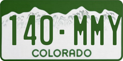 CO license plate 140MMY