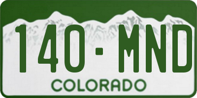 CO license plate 140MND