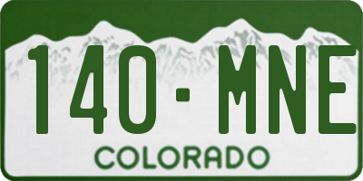 CO license plate 140MNE