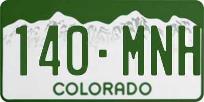 CO license plate 140MNH
