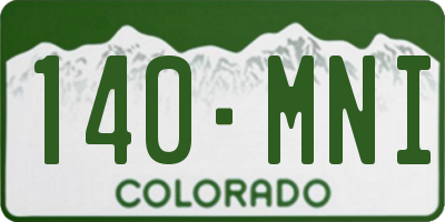 CO license plate 140MNI