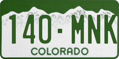 CO license plate 140MNK