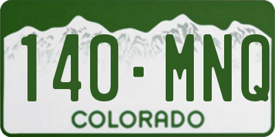 CO license plate 140MNQ