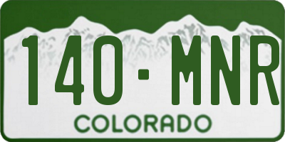 CO license plate 140MNR