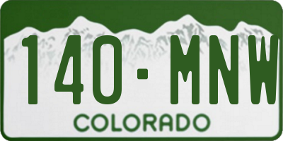 CO license plate 140MNW