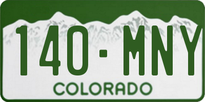 CO license plate 140MNY