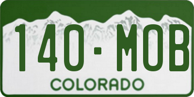 CO license plate 140MOB