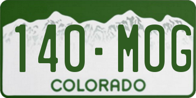 CO license plate 140MOG