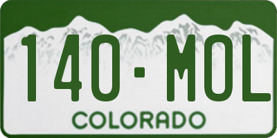 CO license plate 140MOL