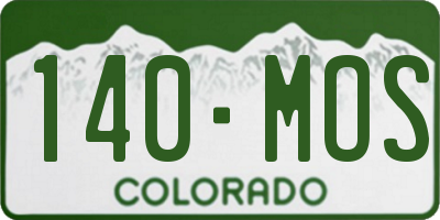 CO license plate 140MOS