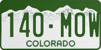 CO license plate 140MOW
