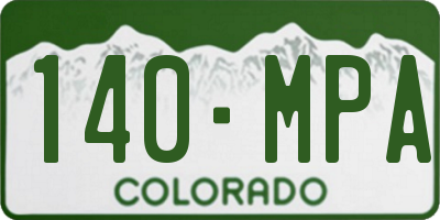 CO license plate 140MPA