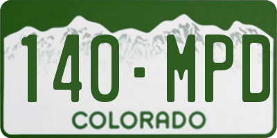 CO license plate 140MPD