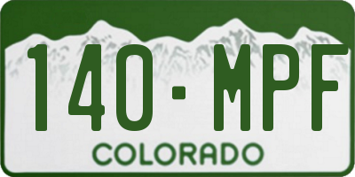 CO license plate 140MPF