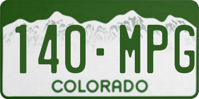 CO license plate 140MPG
