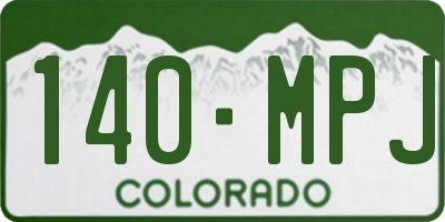 CO license plate 140MPJ