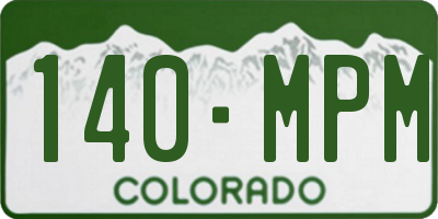 CO license plate 140MPM