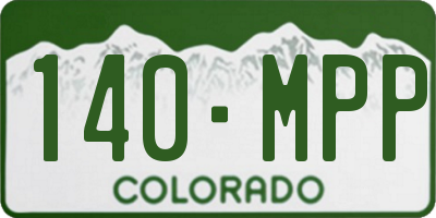 CO license plate 140MPP