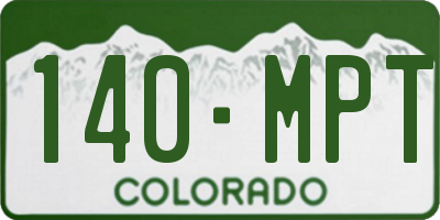 CO license plate 140MPT