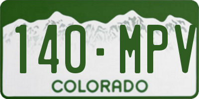 CO license plate 140MPV