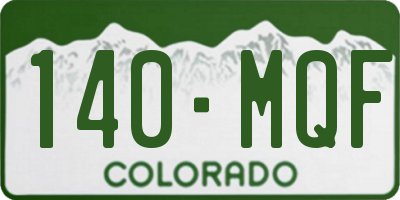 CO license plate 140MQF