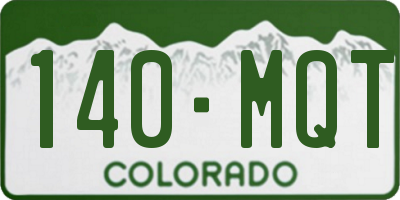 CO license plate 140MQT