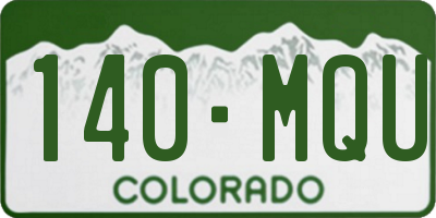 CO license plate 140MQU