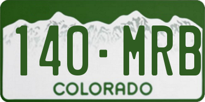 CO license plate 140MRB