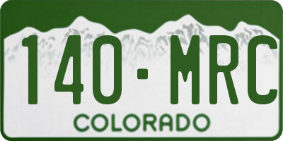 CO license plate 140MRC