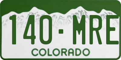 CO license plate 140MRE
