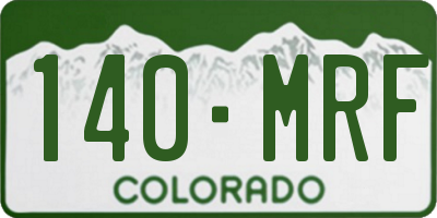 CO license plate 140MRF