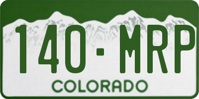 CO license plate 140MRP