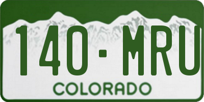 CO license plate 140MRU